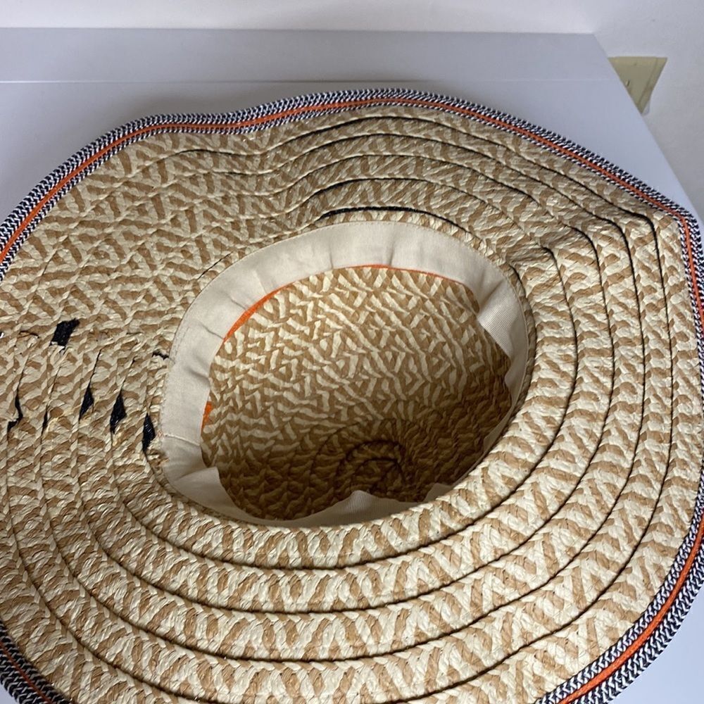 Striped Aztec Tribal Boho Straw Hat - Picture 6 of 7